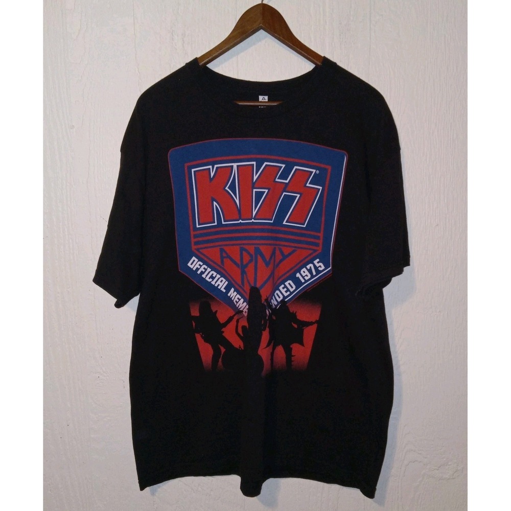 Alstyle KISS Army Graphic T-Shirt Mens XL Black Official Member Founded 1975